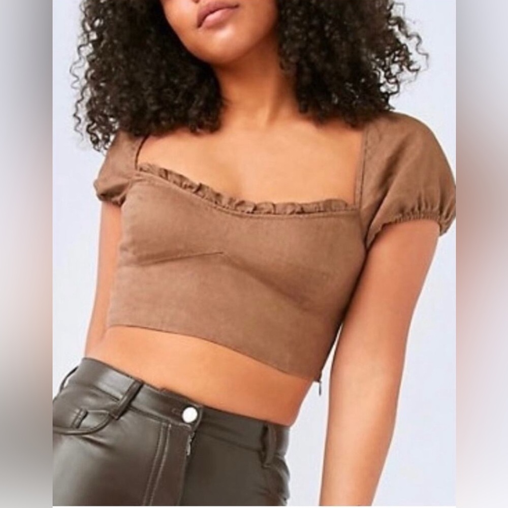 NWOT Aritzia Wilfred Wander Linen Blouse 100% Organic Linen Shiitake color Sm
